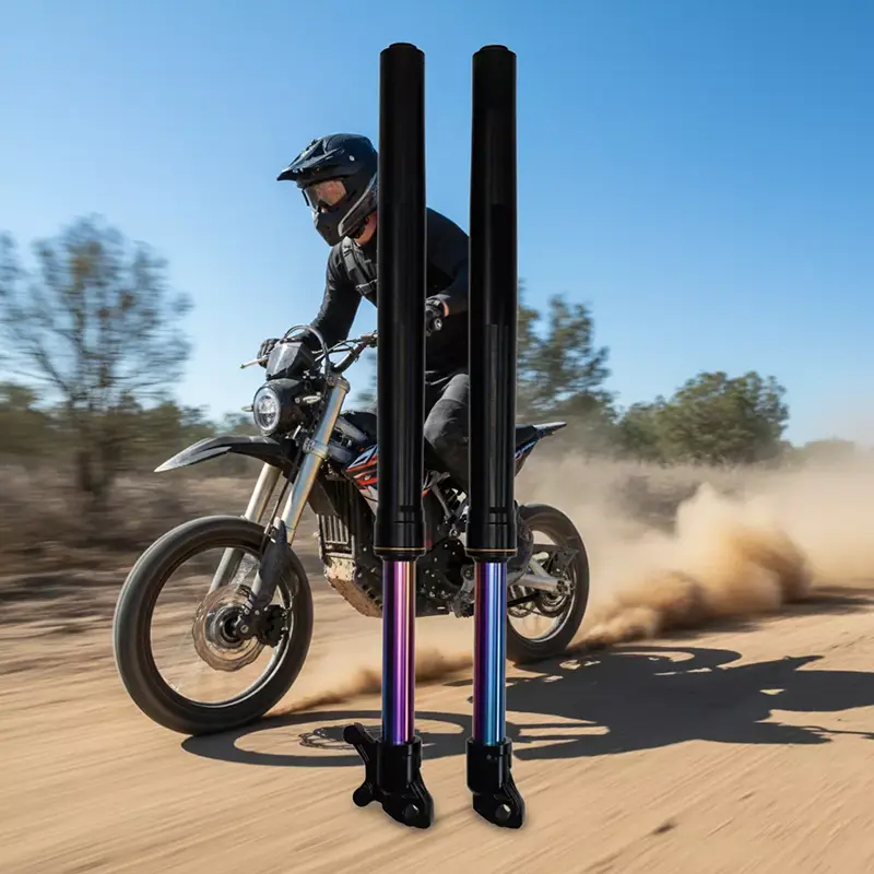 Vaivorykštės spalvos pritaikytas apverstas priekinės šakės motociklo amortizatorius